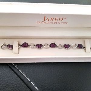Ruby/marcasite Sterling silver bracelet